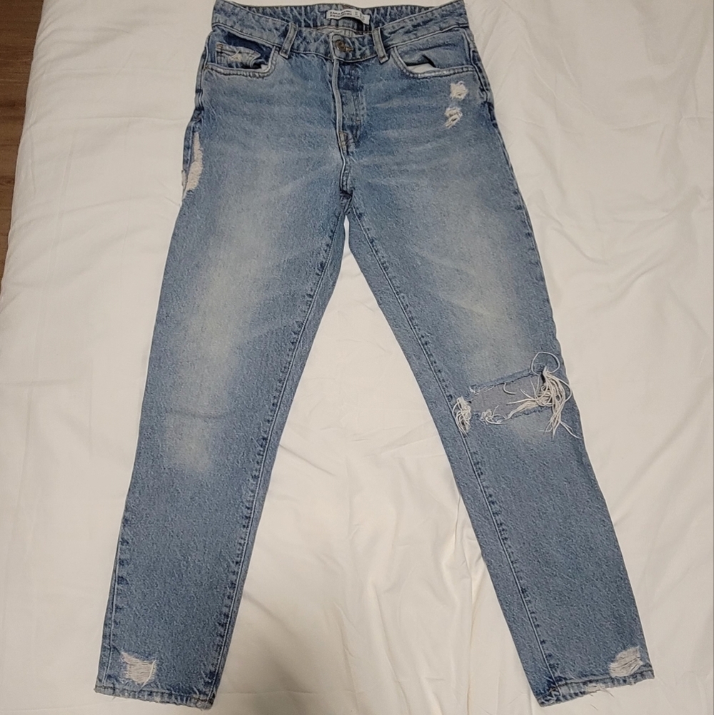 Distressed Zara Blue Jeans
